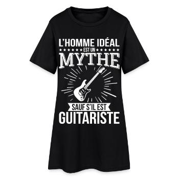 L’homme idéal un mythe sauf s’il est guitariste - Robe T-shirt Femme - noir - Devant