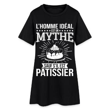L’homme idéal un mythe sauf s’il est pâtissier - Robe T-shirt Femme - noir - Devant