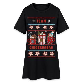 Team Gingerbread - Frauen T-Shirt-Kleid - Schwarz - Vorne