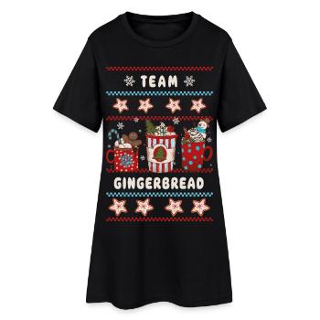 Équipe Gingerbread - Joyeux Noël - Robe T-shirt Femme - noir - Devant
