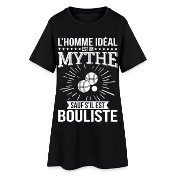 L’homme idéal un mythe sauf s’il est bouliste - Robe T-shirt Femme - noir - Devant