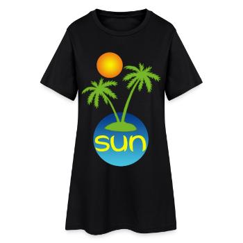 Paradies in der Sonne - Frauen T-Shirt-Kleid - Schwarz - Vorne