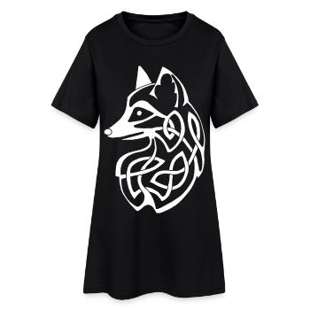 Renard celte blanc - Robe T-shirt Femme - noir - Devant