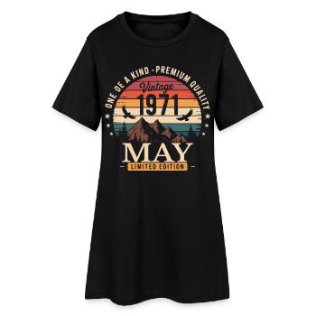 Vintage Mai 1971 Anniversaire Mai 1971 - Robe T-shirt Femme - noir - Devant