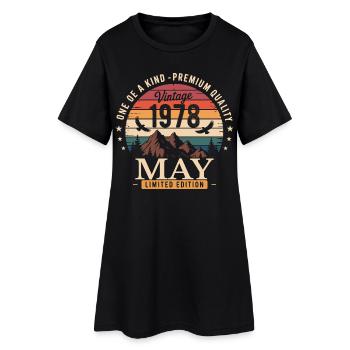 Vintage Mai 1978 Anniversaire Mai 1978 - Robe T-shirt Femme - noir - Devant