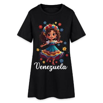 Venezuela Flagge Stolz & Heimat Venezuela - Frauen T-Shirt-Kleid - Schwarz - Vorne