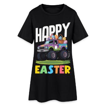 Happy Easter Sweet Easter Bunny Egg Hunt Easter Eggs - Women’s T-Shirt Dress - black - Front