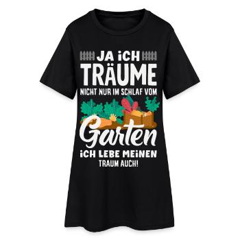 Ich Träume Vom Garten - Frauen T-Shirt-Kleid - Schwarz - Vorne