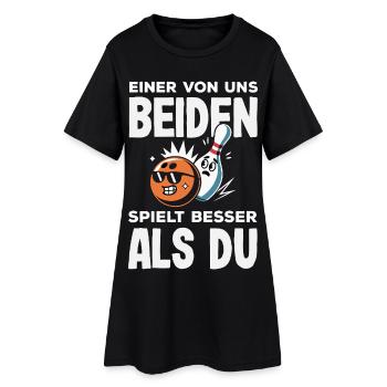 Einer Spielt Besser Bowling - Frauen T-Shirt-Kleid - Schwarz - Vorne