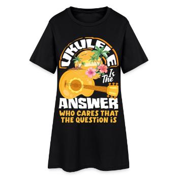 Designs et expressions amusantes de ukulélé - Robe T-shirt Femme - noir - Devant