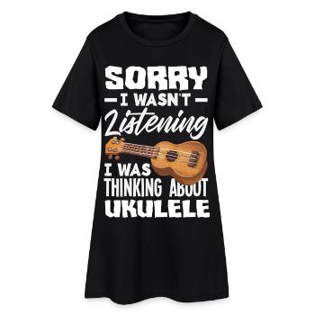 Designs et expressions amusantes de ukulélé - Robe T-shirt Femme - noir - Devant