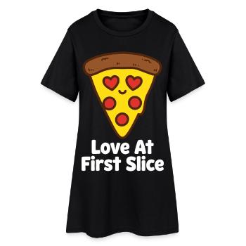 Love At First Slice Pizza - Robe T-shirt Femme - noir - Devant
