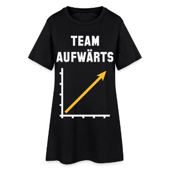 Team Aufwärts (Erfolg / Fortschritt / NEG Gold 2C) - Frauen T-Shirt-Kleid - Schwarz - Vorne