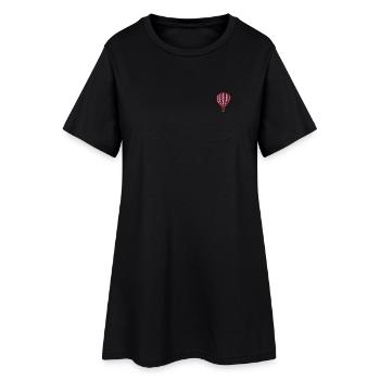 Ballon à air chaud brodé - Robe T-shirt Femme - noir - Devant