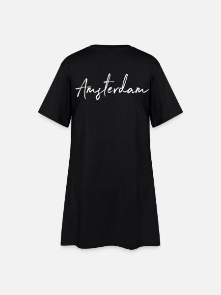 Amsterdam - Frauen T-Shirt-Kleid - Schwarz
