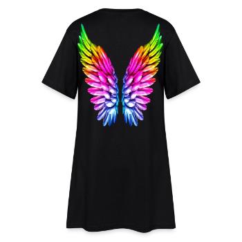 LGBT Rainbow Angel Wing Gay Lesbian Queer - Women’s T-Shirt Dress - black - Back