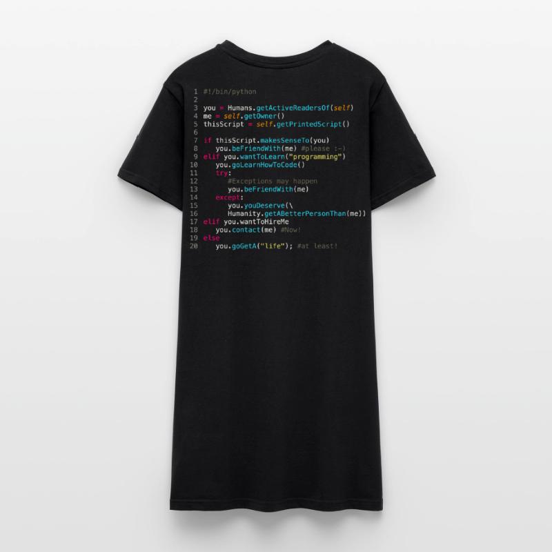 Être amis avec les programmeurs (en Python) Robe T-shirt Femme