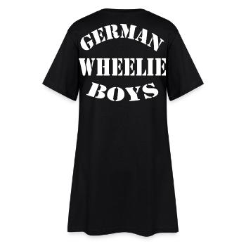 German Wheelie Boys Bike Stunts Design - Frauen T-Shirt-Kleid - Schwarz - Hinten