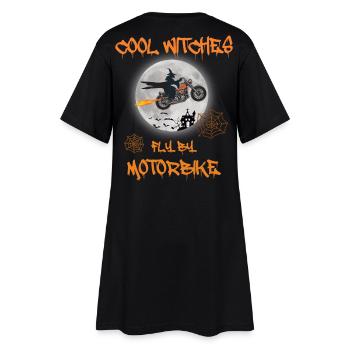 Cool witches fly by Motorbike - Bike Chopper - Women’s T-Shirt Dress - black - Back