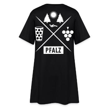 Pfälzer Mundart - Frauen T-Shirt-Kleid - Schwarz - Hinten