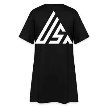 USA Weißes Dreieck Logo - Frauen T-Shirt-Kleid - Schwarz - Hinten