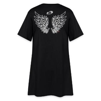 Wings Flügel Engelchen Engelsflügel - Frauen T-Shirt-Kleid - Schwarz - Hinten