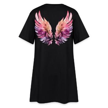 Ailes aquarelle rose et violette - Robe T-shirt Femme - noir - Dos