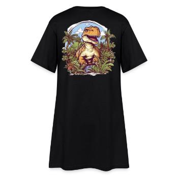 Dinosaurier im Dschungel - Frauen T-Shirt-Kleid - Schwarz - Hinten