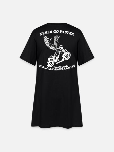 Never go faster than your guardian angel can fly - Women’s T-Shirt Dress - black