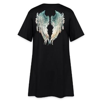 Aquarell Aquatische Engelsflügel - Frauen T-Shirt-Kleid - Schwarz - Hinten