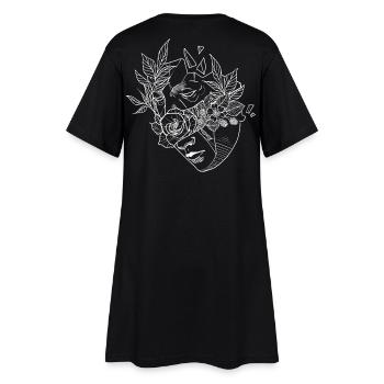 Flower Mask 2 - Women’s T-Shirt Dress - black - Back