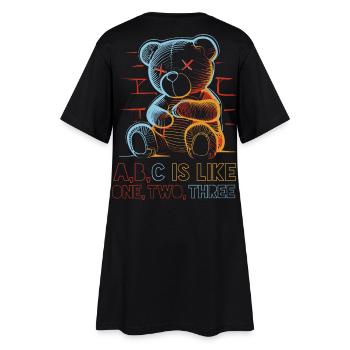 Ours aimant avec dessin de l’alphabet - Robe T-shirt Femme - noir - Dos