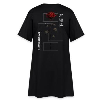 Éphémérité Rose Police Japonaise Soft Grunge - Robe T-shirt Femme - noir - Dos