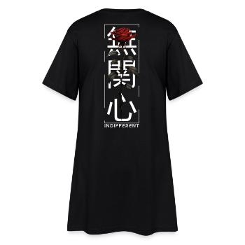 Indifferent Rose Japanische Schrift Edgy Aesthetic - Frauen T-Shirt-Kleid - Schwarz - Hinten