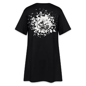 Alien Musiker mit Gitarre - Frauen T-Shirt-Kleid - Schwarz - Hinten