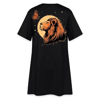 Lion with butterfly - Women’s T-Shirt Dress - black - Back