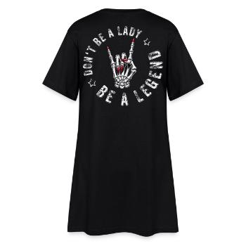 Devils Horns Metal Don't Be A Lady Festival Saying - Women’s T-Shirt Dress - black - Back