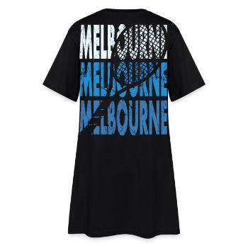 Tennis Shirt Melbourne Turnier Australien Design - Frauen T-Shirt-Kleid - Schwarz - Hinten