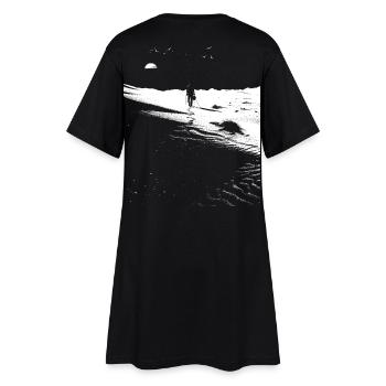 Chemin à travers le désert avec des empreintes de pas - Art monochrome - Robe T-shirt Femme - noir - Dos