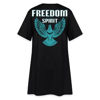 Friedenstaube mit Flügeln und Heiligenschein - Frauen T-Shirt-Kleid - Schwarz - Hinten