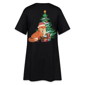 Renard Père Noël Père Noël Sapin de Noël - Robe T-shirt Femme - noir - Dos