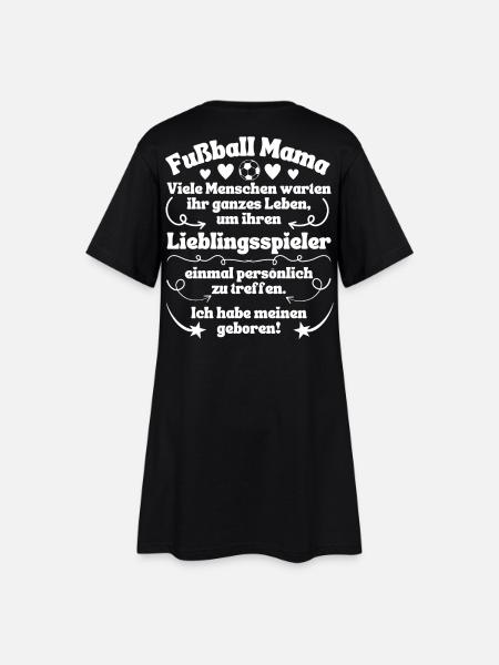 Fußball Mama Lieblingsspieler geboren - Frauen T-Shirt-Kleid - Schwarz