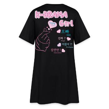 K-drama girl drame coréen songalag et hangul - Robe T-shirt Femme - noir - Dos