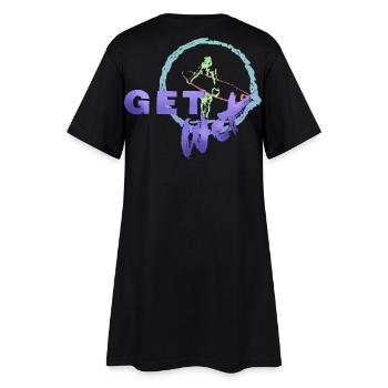 SHARKYS OLDHOUSE get wet  - Frauen T-Shirt-Kleid - Schwarz - Hinten