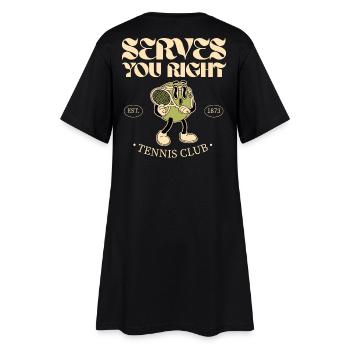 Serves You Right Tennis Club - Frauen T-Shirt-Kleid - Schwarz - Hinten