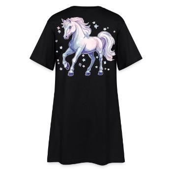 Pferd mit Sternen - Frauen T-Shirt-Kleid - Schwarz - Hinten