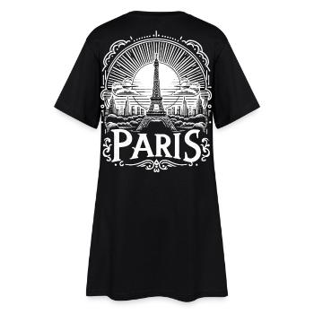 Paris Shirt Design mit Eiffelturm - la tour eiffel - Frauen T-Shirt-Kleid - Schwarz - Hinten