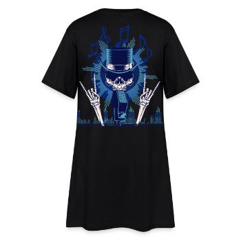 Crâne avec chapeau haut de forme et symboles musicaux - Robe T-shirt Femme - noir - Dos
