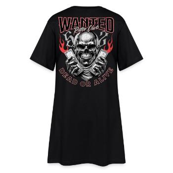 Wanted Biker Skull Dead or Alive Motorcycle Chopper - Women’s T-Shirt Dress - black - Back