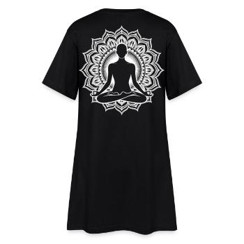 Meditation Chakra - Frauen T-Shirt-Kleid - Schwarz - Hinten